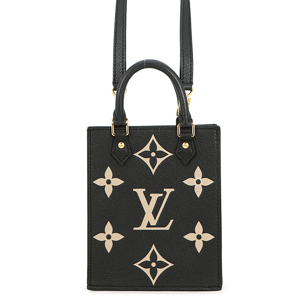 Louis Vuitton Monogram Empreinte Sac Plat 2way Shoulder Bag Black